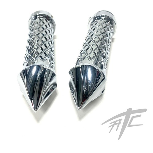 GSXR600 GRIPS CHROME DIAMOND PATTERN TWIST SPIKES ALL SUZUKI GSXR600 - Picture 5 of 7