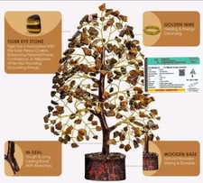 Tiger Eye Tree Of Life Feng Shui Bonsai Healing Handmade Reiki Home Decor