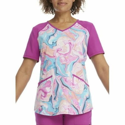 Scrubstar Women, Size: XL,  Fabulous Marble  V-Neck Print Scrub Top WM32T738GH