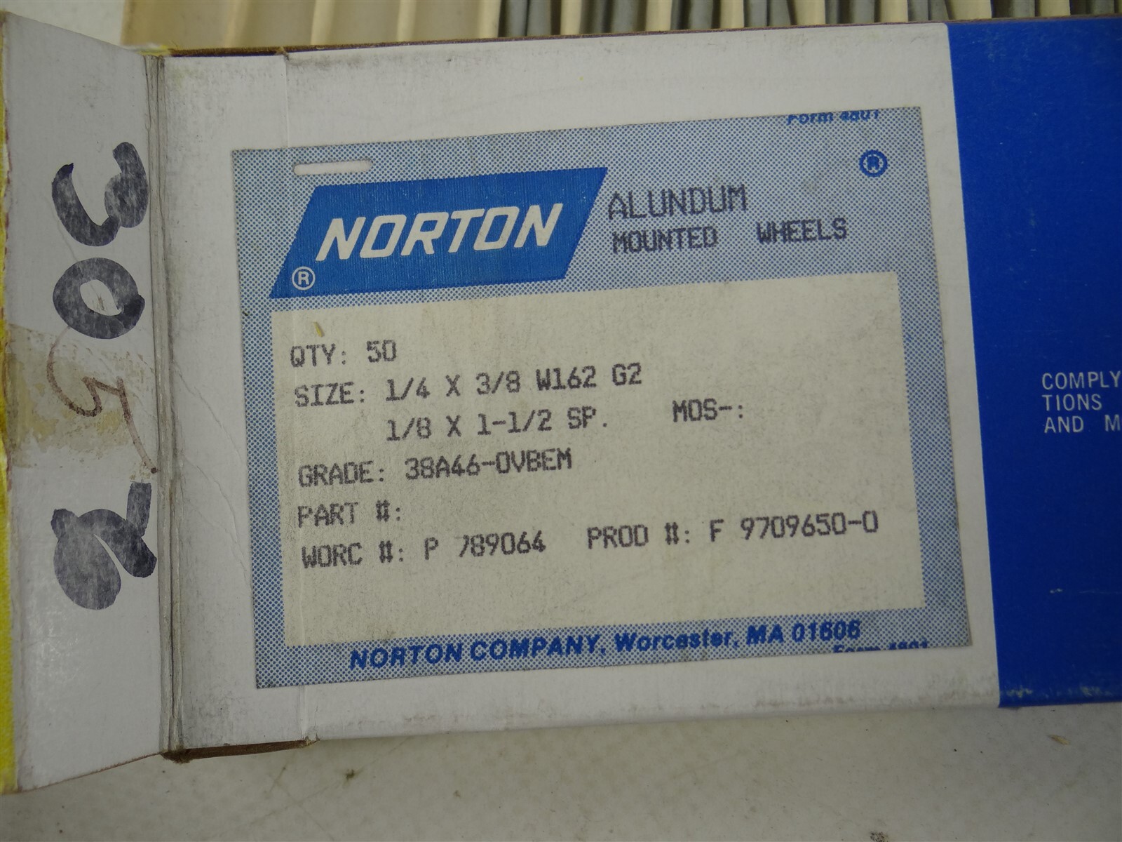 NEW 64 NORTON ABRASIVE MOUNTED STONES 1/4" X 3/8" X 1/8" & 1/8" X 1/2