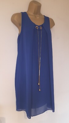 Quiz Blue Shift Dress Sz S-M Nwt! Floaty Party Cocktail