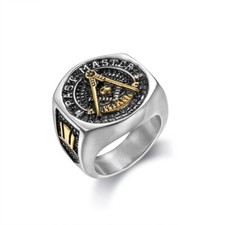Anillo masónico de acero inoxidable para hombre anillo de motociclista anillo de boda albañil libre para hombre