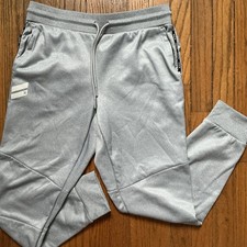 NEW Hurley Exist Joggers Logo Sweatpants Men  s M Lined Lt. Gray Pants Poly NWOT