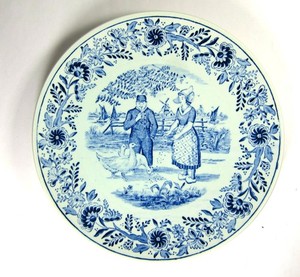 Vintage Sphinx by Bolch Delft , White/Blue Pottery Dutch 8.5 Wall Plate. Belgium