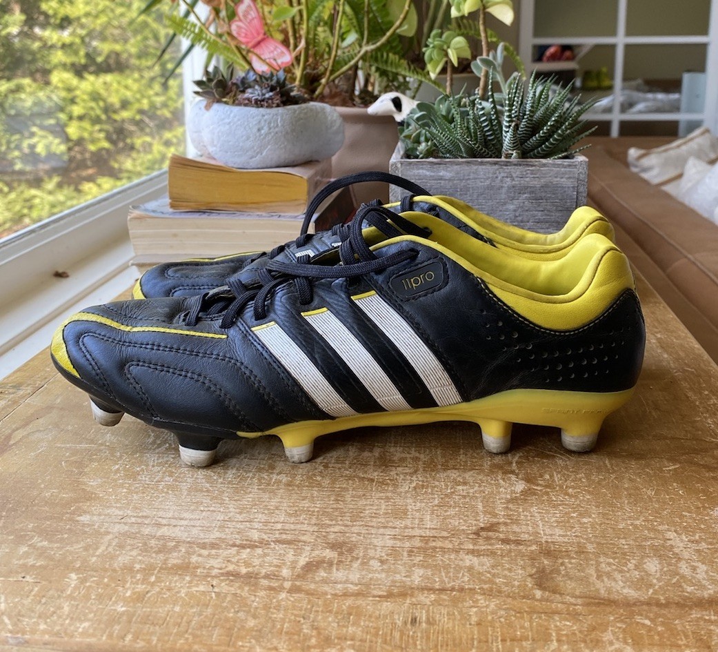 Adidas 11Pro FG Black Leather Football Soccer Cleats Boots Adidas 11Pro FG Black Leather Football Soccer Cleats Boots