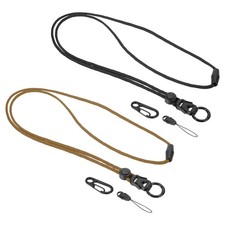 20" Neck Lanyard, 2 Pcs Breakaway Badge Lanyard, Brown/Black