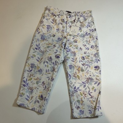 Gloria Vanderbilt women s size 4 Pet Amanda crop capri pants purple floral NWT