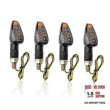 4PCS Motorcycle Turn Signals,14LED Front Rear Motorcycle Smoked Black Shell