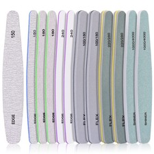 MORGLES Nail File Buffer, Professional 12 Pcs Emory 12 PCS, Multicolor 