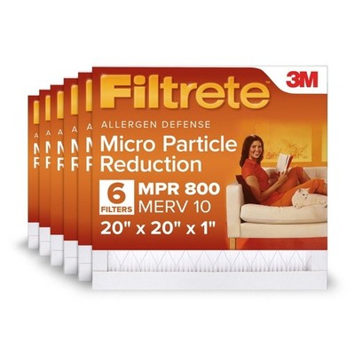 3M 802-2PK-3 Filtrete 20x20x1 HVAC Furnace Air Filter, MPR 800 MERV 10, Micro