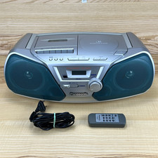 Testato ✅ Panasonic RX-D11 Lettore CD Cassette e Radio Boombox anni 90 Argento e Blu