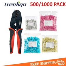 1000Pcs 14-16AWG Terminals Blue Heat Shrink Butt Wire Waterproof Connectors Seal