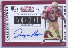 2019 Panini Contenders Draft Picks College Ticket Jacques Patrick Auto RC