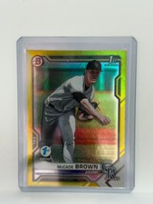 2021 Bowman Draft 1st Edition BD-59 McCade Brown YELLOW FOIL #/75 Rockies