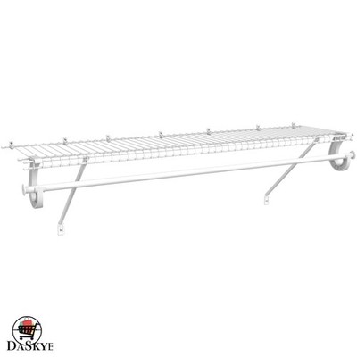 Innovative SuperSlide Ventilated Shelf with Rod   Easy Install, 4ft x 12in White