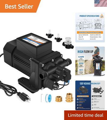 #ad Brushless 110V Water Pressure Pump 6.0 GPM 55 PSI Diaphragm for Irrigation Ga... $363.97