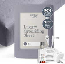 Organic Fitted Grounding Sheet in Gray for a Queen Size Bed
