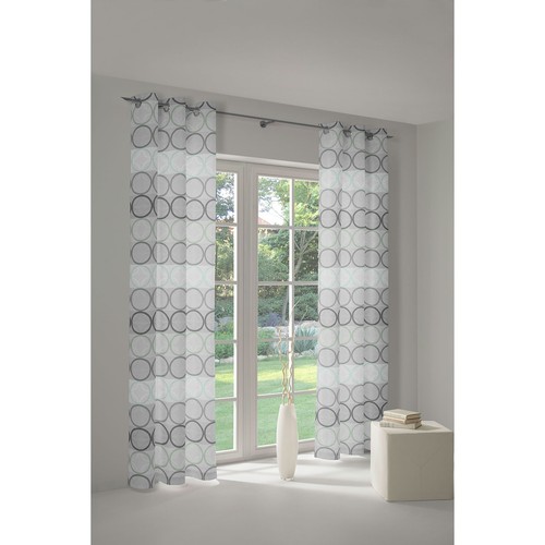 Einzelschal mit Ösen ZIRBELLO - mint - 145x132 cm blickdicht Verdunklungsvorhang - Bild 4 von 4