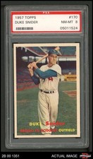 1957 Topps #170 Duke Snider Dodgers HOF PSA 8 - NM/MT