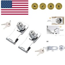 2 Packs Keyed Hasp Locks Twist Knob Keyed Locking Hasp for Small Doors, Cabin...