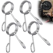 2-Inch Olympic Barbell Clamps - Spring Clip Collars for Weightlifting (2 Pairs)