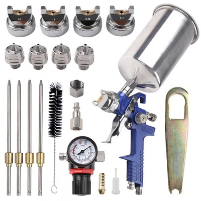 ZEINLENX HVLP Gravity Feed Spray Gun, Automotive Air Paint Spray Gun Kit with 4 Nozzle...