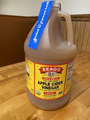 Bragg Organic Raw~Unfiltered Apple Cider Vinegar, 128 fl oz (1 gal)~Exp. 09/2029