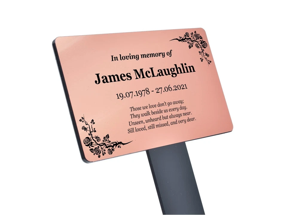 Personalised Metallic Memorial Plaque – Gold, Silver or Copper Grave/Garden Sign - Image 3 of 4