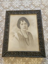 1870  s-1890  s Ornate Bronze Picture Frame Ornate Foliate Design 9 X 7 Antique