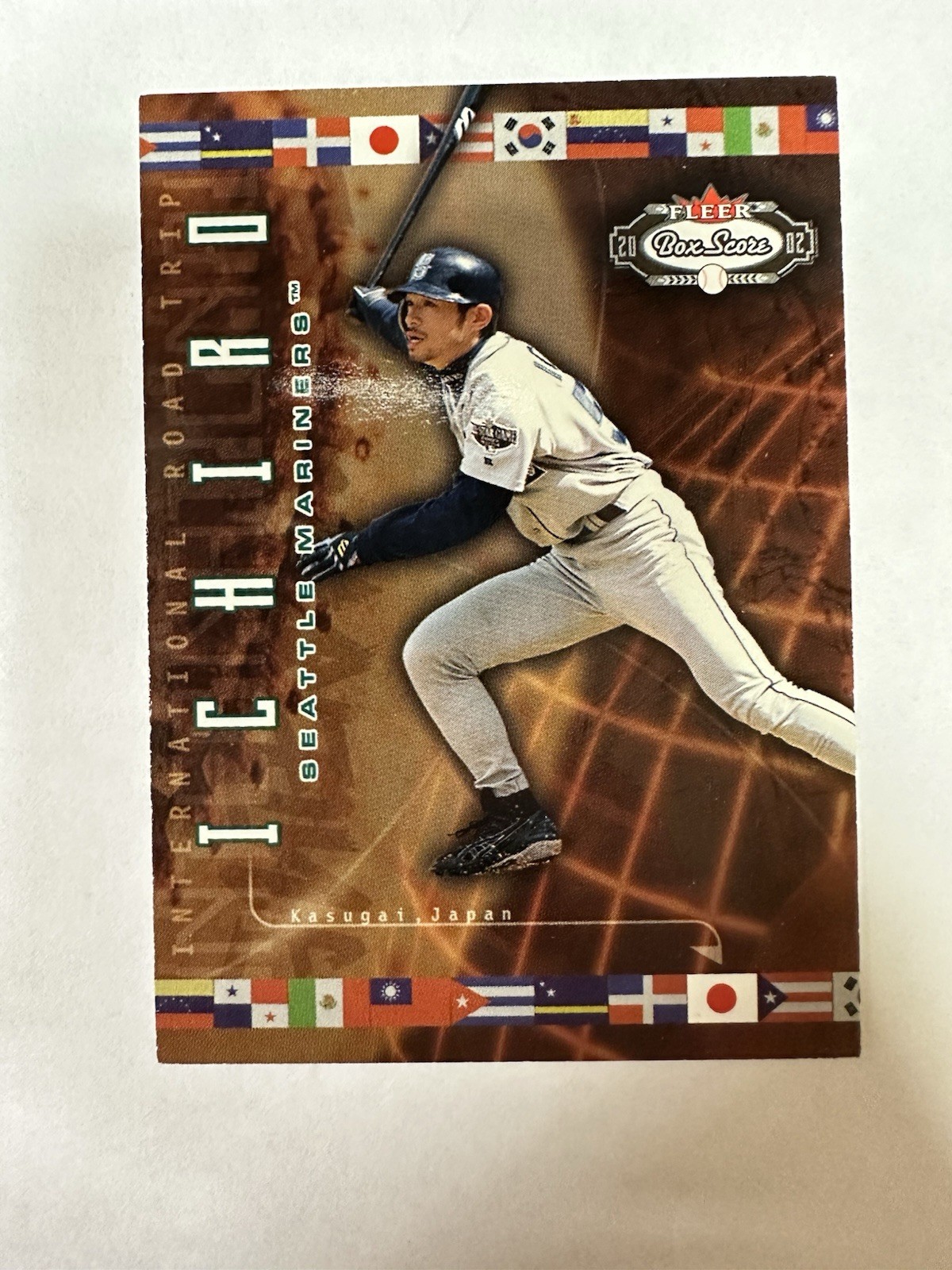 2002 (MARINERS) Fleer Box Score #191 Ichiro Suzuki IRT /2950 Seattle Mariners