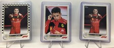 2022 Topps F 1 Charles Leclerc Portrait #25 Base, Checker Flag & #26 (3 cards)