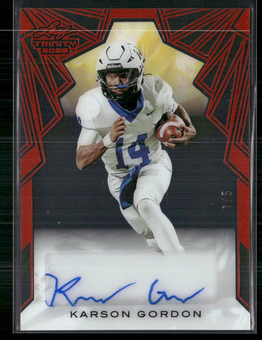 Karson Gordon 2025 Leaf Trinity Red Auto 1/5 #CA-KG1