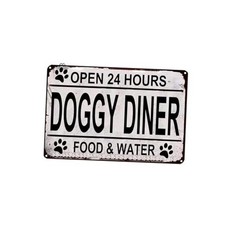Doggy Diner Funny Rustic Metal Sign Modern Wall Farmhouse Style Dog Home