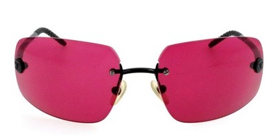 CHANEL CH 4035 126/75 63mm Black Rimless Pink Wrap 