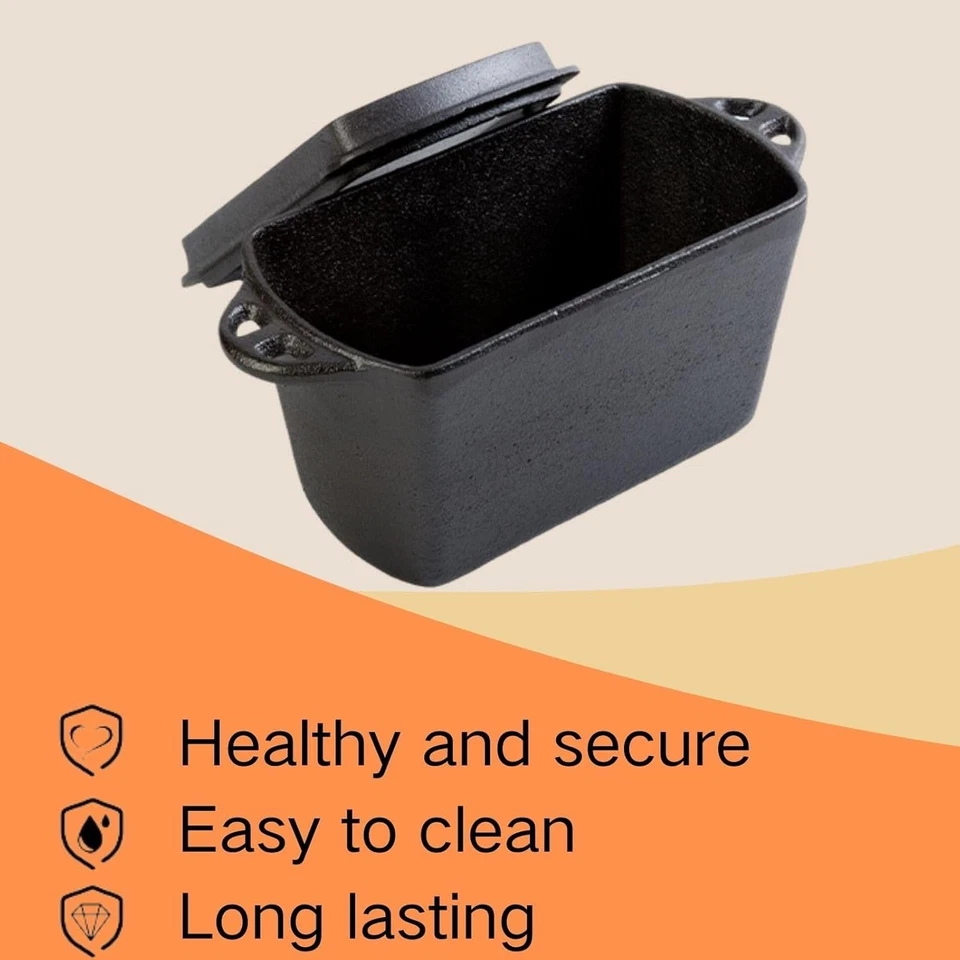 Cast Iron Bread Pan with Lid, Bread Baking Pans for Homemade Bread,Heavy Duty Br - Image 3 of 4