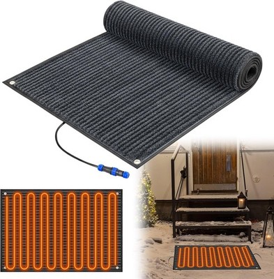 Baquler 20'' x 30'' Heated Snow Ice Melting Mats No Slip Heated Outdoor Mats Mel