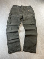 Carhartt B324 Relaxed Fit Twill Utility Work Pants 34x30 Grey Carpenter Trousers