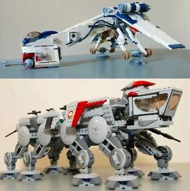 Brick Star Wars Republic Brick Dropship With AT-OT Walker Building 1758 PCS - Image 3 of 4