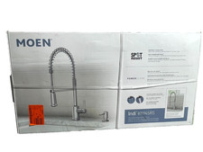 Moen Indi Pre-Rinse Pulldown Spot Resist Stainless Kitchen Faucet w/ Power Clean