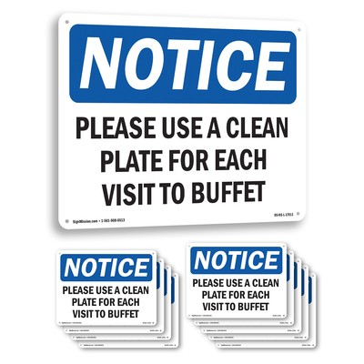 #ad #ad Please Use Clean Plate For Each Visit To Buffet OSHA Notice Sign 5 or 10 Pack $285.99