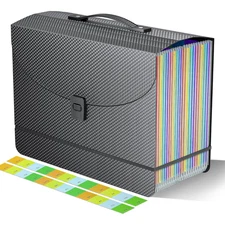 25 Pockets Expanding File Folders,Accordion File Organizer,Portable Filing Box w