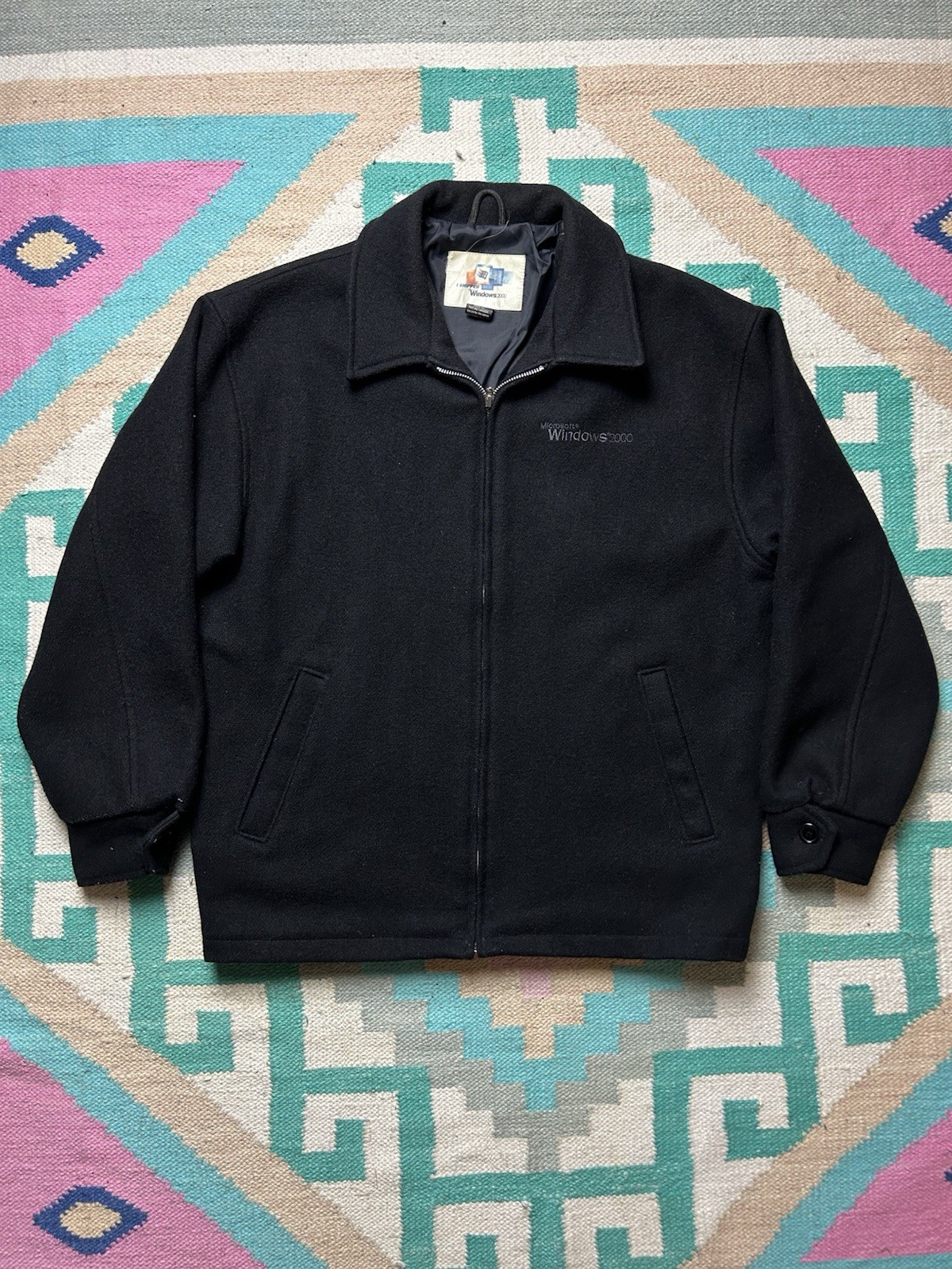 Vintage Microsoft Windows 2000 Wool Blend Bomber … - image 1