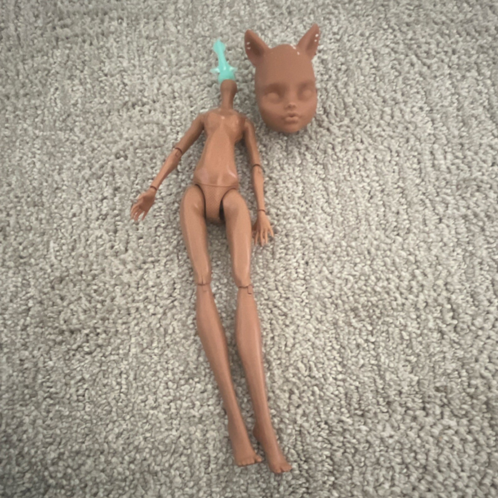 Custom Ready G1 Monster High doll Clawdeen Bald For reroot Ooak