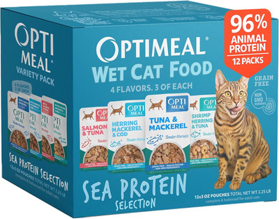 Wet Cat Food Variety Pack - Sea Protein Selection, Grain Free Tender Morsels, Hi