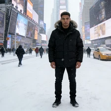 Men's Winter Warm Parka Jacket, Waterproof Windproof Hooded Coat, Large Size