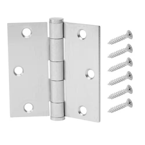 3 Pack-Everbilt 3-1/2 in. Square Radius Satin Chrome Commercial Grade Door Hinge - Picture 2 of 13
