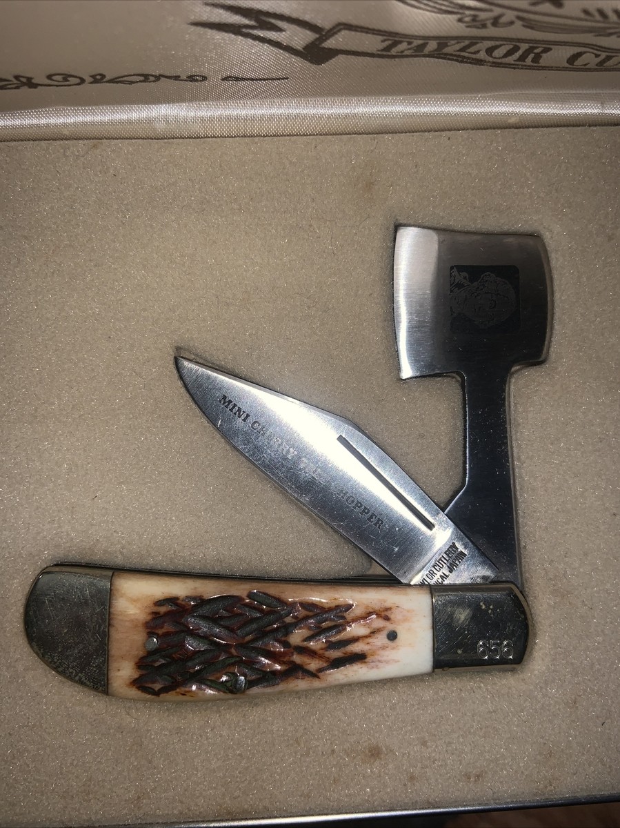 George Washington Taylor Cutlery Japan Cherry Tree Chopper Elk