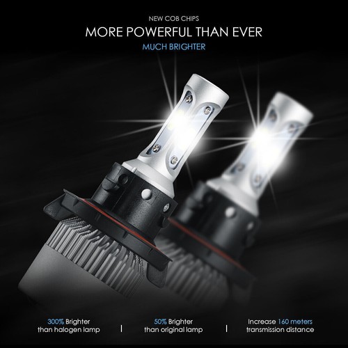 3-Sides LED Headlight H13 9008 6000K 3000000LM High Low Beam Bulbs White Bright - Picture 5 of 12