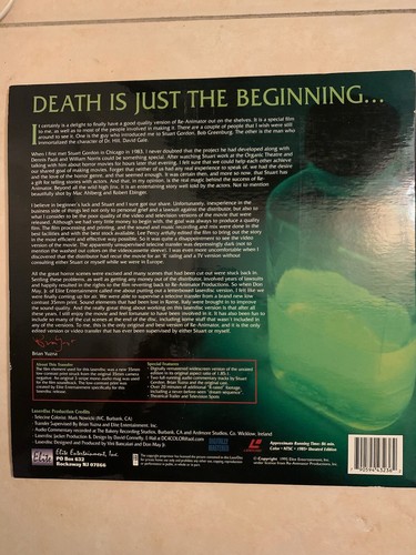 Laserdisc Re-Animator - Letterbox Edition - 25th anniversary - NTSC - Horror - Photo 6/8