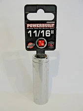 Powerbuilt 1/2" Drive 11/16-Inch 6 Pt Deep Socket # 642202